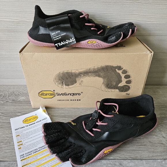 Vibram Fivefingers KSO EVO Black/Rose Womens EU size 36 = US 6.5-7 New w/box - Picture 2 of 16
